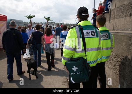 st john ambulance staff on first aid duty at a public event in bangor county down northern ireland uk Stock Photo