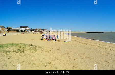 Jaywick beach protected by artificial reefs on the Essex coast Stock Photo