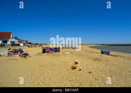 Jaywick beach protected by artificial reefs on the Essex coast Stock Photo