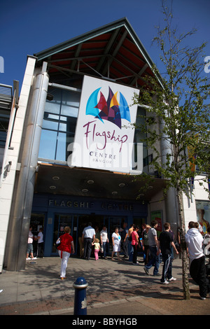 the flagship centre shopping mall on a busy saturday afternoon in bangor town centre county down northern ireland uk Stock Photo