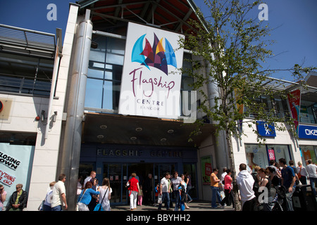 the flagship centre shopping mall on a busy saturday afternoon in bangor town centre county down northern ireland uk Stock Photo