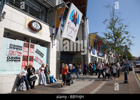 the flagship centre shopping mall on a busy saturday afternoon in bangor town centre county down northern ireland uk Stock Photo