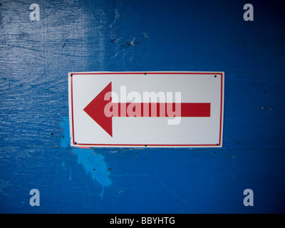 An arrow directional sign in New York on Sunday June 7 2009 Richard B Levine Stock Photo