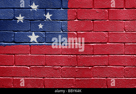 Samoa flag is painted onto an old brick wall Stock Photo - Alamy