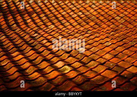 Lovely old Pan tile roof on a barn in Leicestershire. Stock Photo