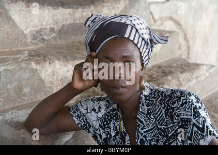 Portrait of a woman with headscarf Quelimane Mozambique Stock Photo