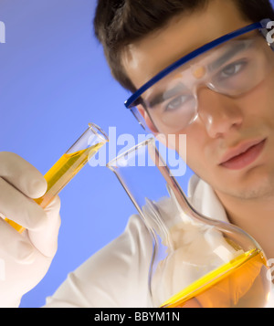 joung scientist working in a laboratory Stock Photo