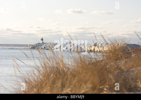 New Buffalo harbor in the winter Stock Photo