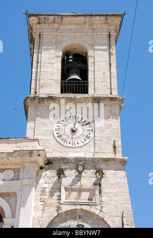 Clock tower of the Palazzo Comune in Norcia Stock Photo