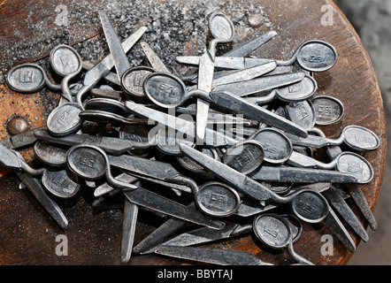 Scissor blanks, Hendrichs swage forge, LVR Industrial Museum, Solingen, North Rhine-Westphalia, Germany, Europe Stock Photo