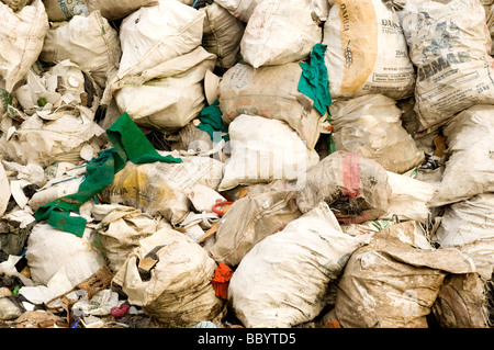 Stack of rubbish at rubbish dump, in Central Java in Indonesia. Stock Photo