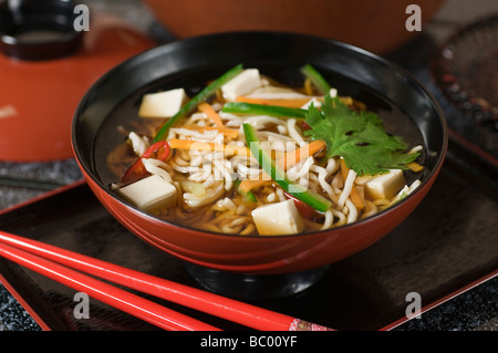 Miso soup and noodles Japan Food Stock Photo
