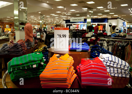 display of Polo shirts, Macy's department store, Montgomerville mall, Pennsylvania, USA Stock Photo