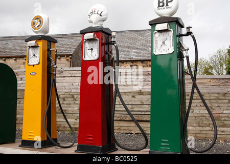 old fashioned petrol pumps black country museum dudley west midlands uk Stock Photo