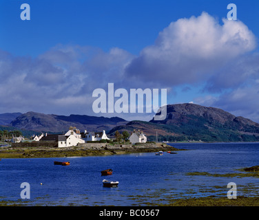 Plockton on Loch Carron is a popular yachting center in the NW Highlands Scotland Stock Photo