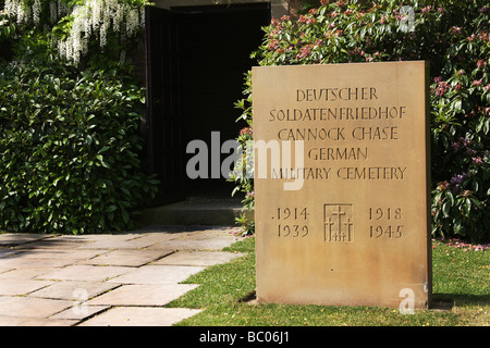 The german military war graves cemetery situated on Cannock Chase for the dead of the second world war who died in this country. Stock Photo