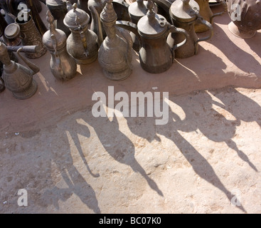 Typically Middle Eastern metal Coffee pots Stock Photo