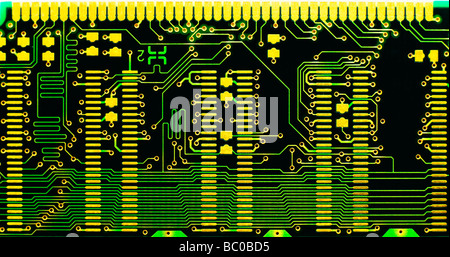 Printed Circuit Board on computer memory card Stock Photo