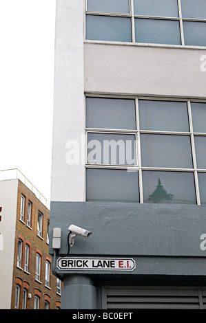 cctv camera brick lane london big brother watching Stock Photo