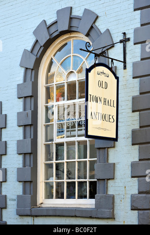 FALMOUTH, CORNWALL -  JUNE 07, 2009:  Interesting Old Window  and Sign in the Town Centre Stock Photo