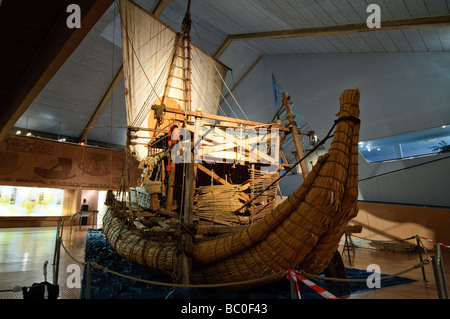 The Kon Tiki balsa wood ship in Kon Tiki Museum in Oslo Norway Stock Photo