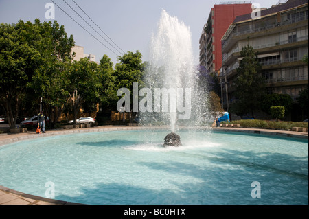 Fountain in the Condesa area of Mexico City Stock Photo