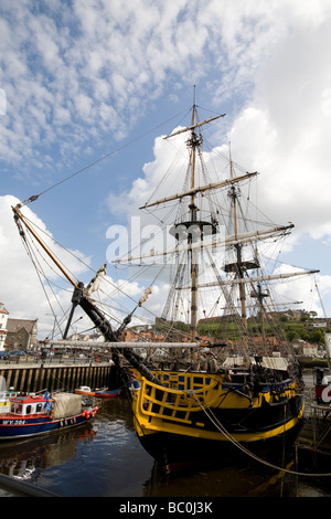 Grand Turk, 18th century replica man-of-war, sailing ship. Looking up ...