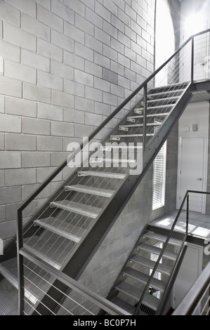 Industrial Metal Stairs Staircase Stock Photo