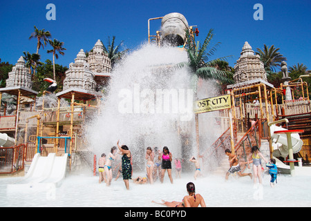 'Lost City' in Siam Park, The Water Kingdom,  near Playa de Las Americas, Costa Adeje, Tenerife, Canary Islands, Spain Stock Photo