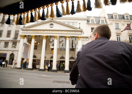 Bicycle rickshaw ride round the West End, Central London, UK Stock Photo