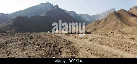 Panoramic shot at the Roman Fort protecting the quarries at Umm Balad, Red Sea Hills, Eastern Desert, Egypt Stock Photo