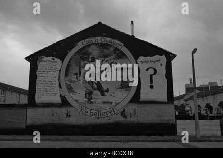 Conflict in Ulster, Painting on a wall in the Shankill quarter, West Belfast, Northern Ireland, United Kingdom Stock Photo