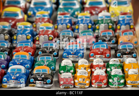 souvenirs stall alamy market statuettes carved wooden handmade colourful cuban miniature cars cups