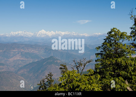 Indian Himalayan Peeks, Uttaranchal, Northern India, bordered with China Stock Photo