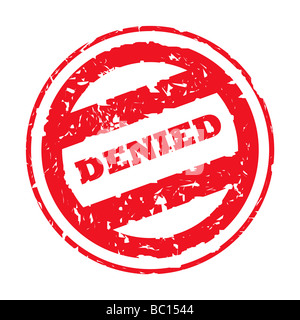 Used red denied stamp isolated on white background Stock Photo