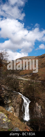 Waterfall on the way up Old Man Coniston Stock Photo