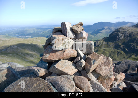 Summit Cairn on Sergeant Man, a Lake District fell in Cumbria, England