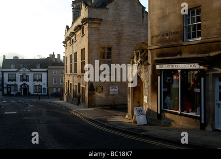 Market Street at dawn, Bradford on Avon, Wiltshire, England, UK Stock Photo