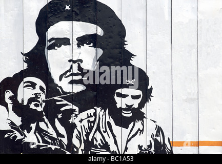Cuban Revolution socialist propaganda billboard featuring Cultural and communist icon Che Guevara. CUBA Stock Photo