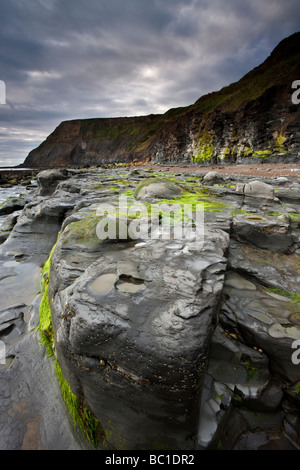 Port Mulgrave Rosedale Cliffs and Rosdale Wyke North Yorkshire Heritage Coast between Staithes and Runswick Bay Stock Photo