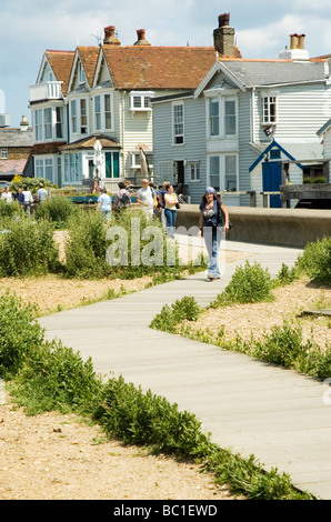 Boardwalk along the beach at Whitstable, Kent, England Stock Photo