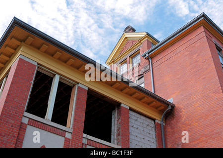 Building K of Historic Mimico Lunatic Asylum of 1880s is being renovated by Humber College in Toronto Stock Photo