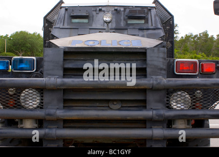 Police armoured vehicle at American Police Hall of Fame, Titusville, Florida Stock Photo