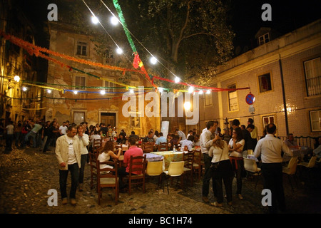 Streets during the festival of Santos populares Lisbon Stock Photo