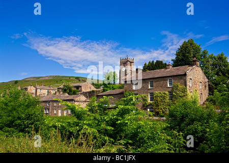 The village of Muker, in the Yorkshire Dales Stock Photo