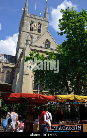 Borough Market in London on the banks of the Thames river. Oldest food market in London Stock Photo