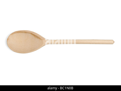 Wooden spoon on white background Stock Photo