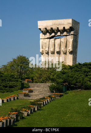 Memorial at the site of Plaszow Nazi Concentration Camp Krakow Poland Stock Photo