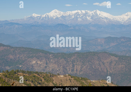 Indian Himalayan Peeks, Uttaranchal, Northern India, bordered with China Stock Photo