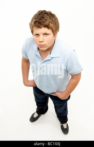 Full Length Portrait Of Young Boy Stock Photo